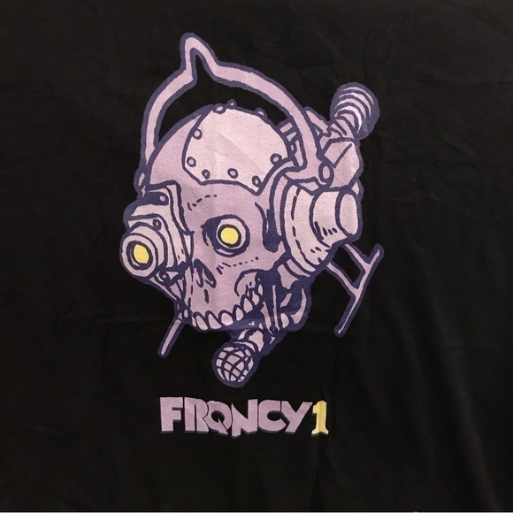 ANGLERFISH T-shirt. Black and purple. Size M. - Picture 2 of 3